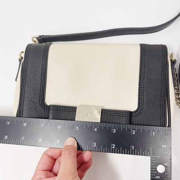 Kate Spade Cream Black Primrose Hill Little Kaelin Two Tone Crossbody Bag Bow - Picture 12 of 14